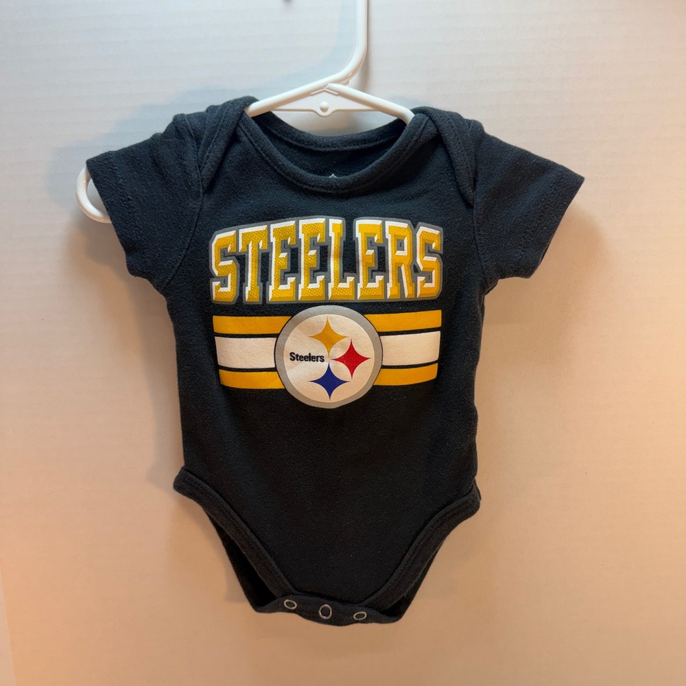 Pittsburgh Steelers Baby Bodysuit One-Piece 0 3 Months Black NFL Football Nation